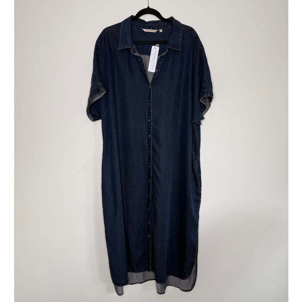 Soft Surroundings Je Veux Chambray Shirt Dress 3X Button Front NEW